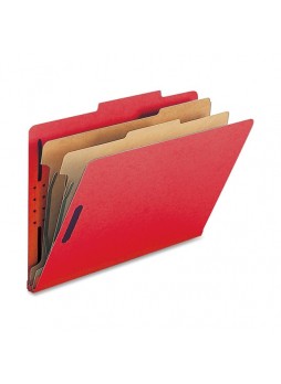 Legal - 8.50" Width x 14" Sheet Size - 2" Fastener Capacity for Folder - 2 Dividers - 25 pt. Folder Thickness - Bright Red - Recycled - 10 / Box - natsp17225